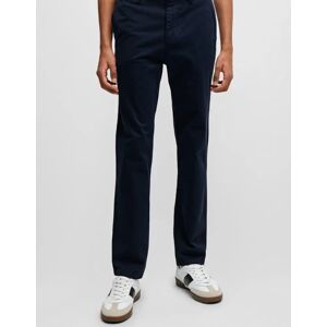 Hugo Boss Men's BOSS Orange Mens Tapered-Fit Chinos in Stretch-Cotton Satin NOS - Navy - Size: 32/34