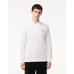 Men's Lacoste Original L.12.12 Mens Long Sleeve Cotton Polo Shirt - White 001 - Size: 40