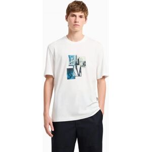 Men's Armani Exchange Mens Milano/New York Landmarks Graphic T-Shirt - Off White U0009 - Size: 40