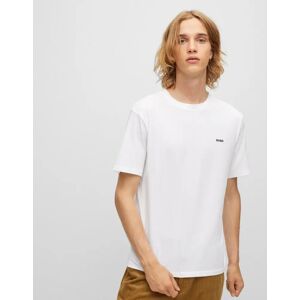 Hugo Boss Men's HUGO Dero222 Mens Cotton-Jersey T-Shirt with Logo Print NOS - White 100 - Size: 40