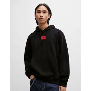 Hugo Boss Men's HUGO Daratschi214 Label Logo Mens Hoodie - Black 001 - Size: 42