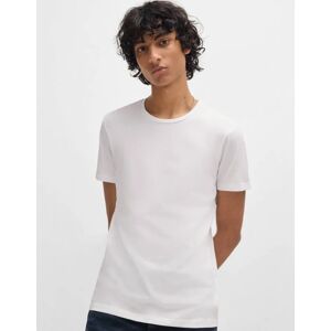 Hugo Boss Men's HUGO Round Mens Two-Pack of Slim-Fit T-Shirts in Stretch Cotton NOS - White/Black 960 - Size: 38