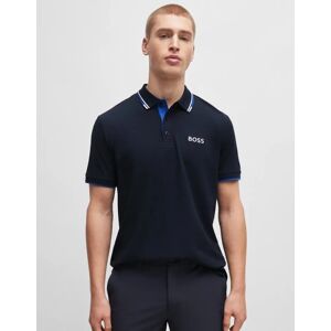Hugo Boss Men's BOSS Green Paddy Pro Mens Cotton Blend Polo Shirt With Contrast Logos NOS - Dark Blue 402 - Navy - Size: 40