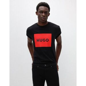 Hugo Boss Men's HUGO Dulive222 Mens Large Label Logo T-Shirt NOS - Black/Red 001 - Size: 42