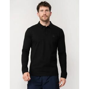 Hugo Boss Men's BOSS Orange Passerby Mens Long Sleeve Stretch-Cotton Polo Shirt with Logo Patch NOS - Black 001 - Size: 36