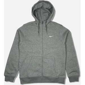 Men's Nike Grey Fleece Zip Through Club Swoosh Hoodie - Size: 40