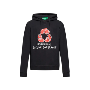 Men's Dsquared2 One Life one Planet Black Hoodie - Size: 40