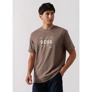 Hugo Boss Men's BOSS Orange Logospace Mens T-Shirt - Open Beige 294 - Brown - Size: 42