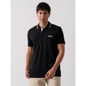 Hugo Boss Men's BOSS Green Paddy Pro Mens Cotton Blend Polo Shirt With Contrast Logos - Black 009 - Size: 40