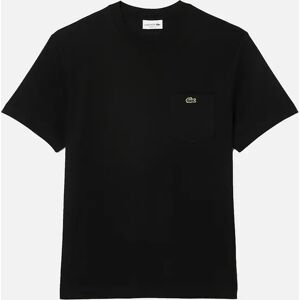 Men's Lacoste Chest Pocket Cotton T-Shirt Black - Size: 36