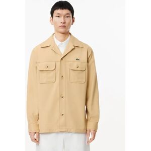 Lacoste Men's Oversized Cotton Twill Plaid Overshirt - Cream - Size: 36/Regular