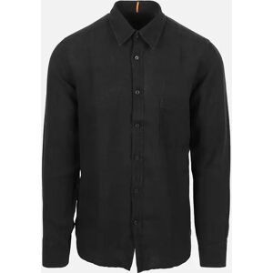 Hugo Boss Men's Boss Relegant 6 Linen Long Sleeve Shirt - Black - Size: 38/Regular/33/32