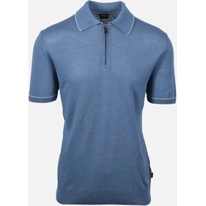 Hugo Boss Men's Boss Black H Jiovanotto Knitted Polo Shirt Light Pastel Blue - Size: 44