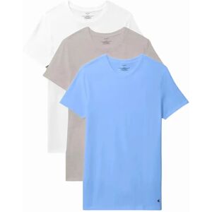 Calvin Klein Men's 3-Pack CK 100% Cotton Crew-Neck T-Shirts, Glacier Blue/White/Grey - Size: 44