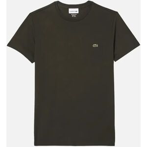 Men's Lacoste Cotton Pima Crew Neck T-Shirt Dark Brown - Black - Size: 38