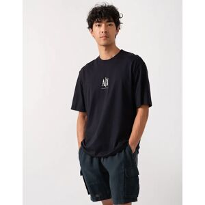 Men's Armani Exchange Mens Embroidered A X Centre Logo T-Shirt - Deep Navy UB101 - Black - Size: 38