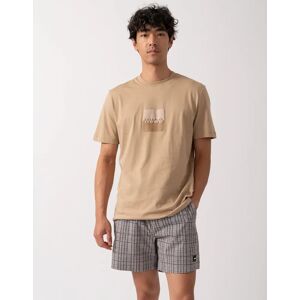 Hugo Boss Men's HUGO Dusplit Mens Logo Print T-Shirt - Medium Beige 269 - Tan - Size: 38