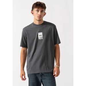 Hugo Boss Men's BOSS Green Tee Photoprint Mens T-Shirt - Dark Grey 027 - Size: 40