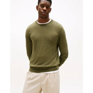 Men's Tommy Hilfiger Organic Cotton Cashmere Mens Crew Sweater - Huntsman Green - Tan - Size: 38