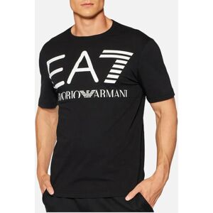 Men's EA7 6KPT23 Mens T Shirts Crew Neck Emporio Armani Tee Casual Summer Cotton Tops - Black - Size: 42/Regular