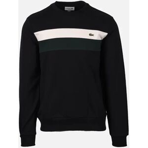 Men's Lacoste Colour Block Sweatshirt Black/Cream/Green - Size: 42