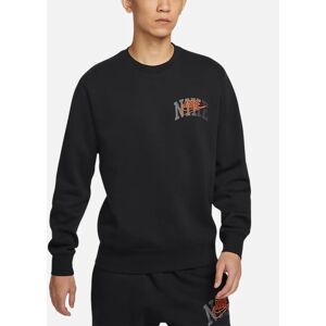 Men's NIKE FV4446 Mens Sweatshirt Club Pullover Long Sleeve Sweat Jumper - Black - Size: 40