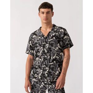 Hugo Boss Men's BOSS Orange Mens Short Sleeve Floral Print Beach Shirt - Open Grey 062 - Black - Size: 38/Regular