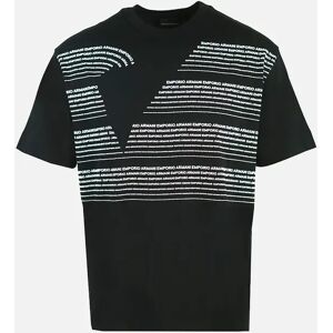 Men's Emporio Armani Large Lettering Logo Black T-Shirt - Size: 40