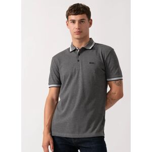 Hugo Boss Men's BOSS Green Paddy Mens Cotton-Piqué Polo Shirt with Contrast Logo - Medium Grey 034 - Size: 38