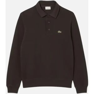 Men's Lacoste Ribbed Cotton Polo Collar Sweatshirt - Port - Brown - Size: X large