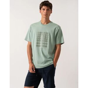Hugo Boss Men's BOSS Green Tee Mens Interlock-Cotton T-Shirt with Circle Artwork - Open Green 357 - Size: 40