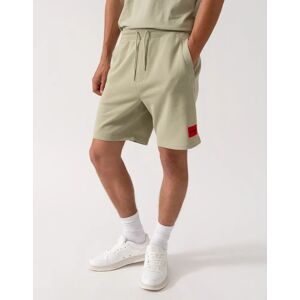 Hugo Boss Men's HUGO Diz222 Mens Cotton Terry Shorts with Logo Label - Open Green 391 - Tan - Size: 35/34/32