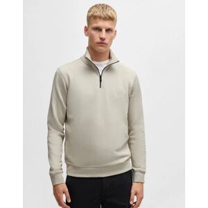 Hugo Boss Men's BOSS Orange Zetrust Mens 1/4 Zip Sweatshirt - Light Beige 271 - Tan - Size: 38