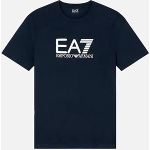 Men's EA7 Emporio Armani Visibility Cotton Stretch T-Shirt Navy - Black - Size: 42