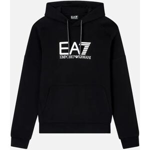 Men's EA7 Emporio Armani Visibility Cotton Hoodie Black/White - Size: 38