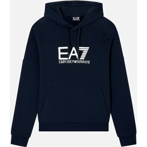 Men's EA7 Emporio Armani Visibility Cotton Hoodie Navy/White - Black - Size: 38