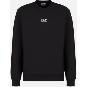 Men's EA7 Emporio Armani Core ID Cotton Crew Sweatshirt Black - Size: 42