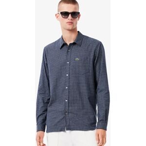 Men's Lacoste Regular Fit Plaid Flannel Shirt - Navy - Size: 16 -41