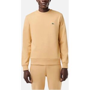 Men's Lacoste Mens Sweatshirt Crew Neck Fleece Cotton Jumper - Cream - Size: 36