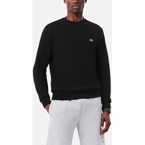 Men's Lacoste Mens Sweatshirt Crew Neck Fleece Cotton Jumper - Black - Size: 40
