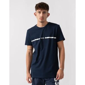 Hugo Boss Men's BOSS Orange Mens Metallic Stripe Logo T-Shirt - Navy 412 - Size: 40