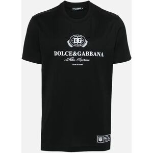 Men's Dolce & Gabbana Italian Sportswear Logo-Print Cotton T-Shirt Black - Size: 36