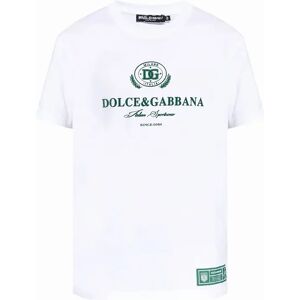 Men's Dolce & Gabbana Italian Sportswear Logo-Print Cotton T-Shirt White - Size: 38