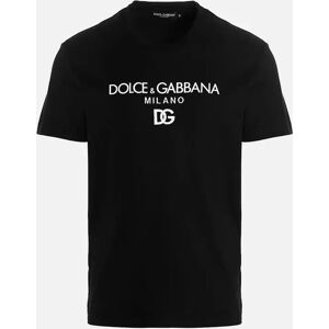 Men's Dolce & Gabbana Embroidered DG Milano Logo T-Shirt Black - Size: 40