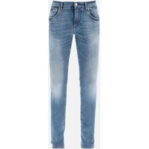 Men's Dolce & Gabbana Logo Plaque Slim-Fit Cotton Jeans - Blue - Size: 38W 52