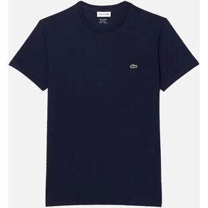 Men's Lacoste Midnight Blue Pima Cotton Crew Neck T-Shirt - Navy - Size: 38