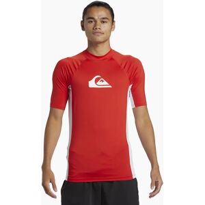 Men's Quiksilver Mens Everyday Short Sleeve UV Protect Rash Vest - Red - Size: 44 Men's Quiksilver Mens Everyday Short Sleeve UV Protect Rash Vest - Red - Size: 44