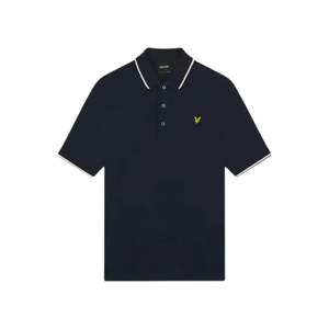 Lyle and Scott Men's Lyle & Scott Tipped Collar Navy Blue Polo Shirt - Black - Size: 42 Lyle and Scott Men's Lyle & Scott Tipped Collar Navy Blue Polo Shirt - Black - Size: 42