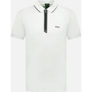 Men's Hugo Boss Stretch Slim-Fit Polo Shirt Zip Placket White - Size: 40 Men's Hugo Boss Stretch Slim-Fit Polo Shirt Zip Placket White - Size: 40
