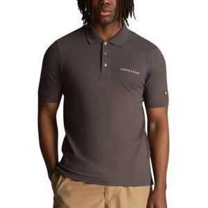 Lyle and Scott Men's Lyle & Scott Plain Embroidered Logo Gunmetal Grey Polo Shirt - Brown - Size: 38 Lyle and Scott Men's Lyle & Scott Plain Embroidered Logo Gunmetal Grey Polo Shirt - Brown - Size: 38